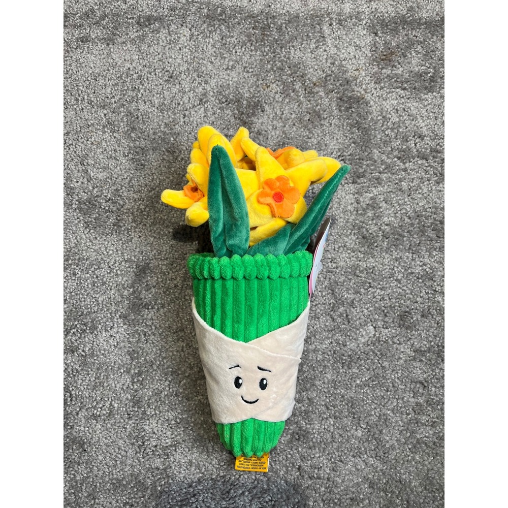 Gigglescape Daffodil Bouquet Plush Stuffed Toy Yellow Green Flower 1+ NWT